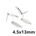 Set of 4 stainless steel oval earring posts with open loops in 4.5x13mm size - Long Oval Style (X5-48)