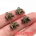 Antike Bronze Elefanten-Anhänger 13x12mm für DIY-Schmuckherstellung, 4er-Set - Antikbronze Gepunkteter Elefant (Q3-34)