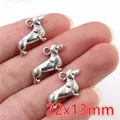 Silberne Dackel-Anhänger für DIY-Schmuck 22x13mm Tier-Anhänger Set mit 3 Stück - Antiksilber Dackel (Q5-28)