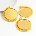 Drie vergulde 25mm hanger basissen met kralenrand voor DIY sieraden maken accessoires - Goud
