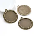 Vintage bronze alloy pendant tray base with 25mm inner diameter for DIY jewelry making - Antique Bronze
