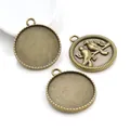 Base per pendente tonda da 25mm in bronzo vintage per accessori per gioielli fai da te - A4-31