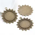 Base per ciondolo da 25mm in lega di bronzo con design vintage per creazione gioielli fai-da-te - A3-34