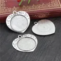 Base per ciondolo a cuore in lega argento antico con incisione LOVE per gioielli DIY - A5-19