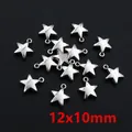Silver alloy star pendants in 12x10mm size for DIY jewelry making and crafts - Silver Star Charm (E5-07)