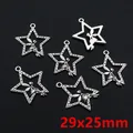 Antique silver star fairy charm for DIY jewelry making in 29x25mm dimensions - Antique Silver Fairy Star Charm (F2-22)