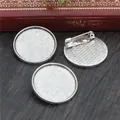 Ασημένια βάση καρφίτσας 25mm από κράμα για DIY χειροποίητα κοσμήματα με μεταλλική παραμάνα - Στυλ Υφής Λεπτής Άμμου (A6-07)