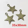 Antique bronze star pendant 35x30mm for DIY jewelry making and necklace accessories - Antique Bronze Star Charm (F3-16)