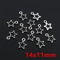 Antique silver 14x11mm hollow star pendants for DIY jewelry making and necklaces - Silver Hollow Star Charm (F3-18)