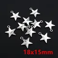 Silver star alloy charms 18x15mm for DIY jewelry making necklaces and bracelets - Silver Star Charm (F3-21)