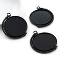 Détail d'un support de pendentif rotatif en alliage noir 30mm pour création de bijoux - Noir