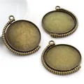 Set of three antique bronze spinning bezel trays for DIY jewelry making and resin craft - Bronze