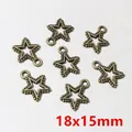 Antique bronze star charm 18x15mm with beaded edge for DIY necklace and jewelry making - Antique Bronze Hollow Star Charm (P5-33)