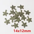 Antique bronze star charm 14x12mm with just for you engraving for DIY jewelry - Bronze Engraved Star Charm (R7-18)