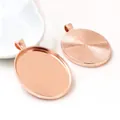 Base per ciondolo ovale in oro rosa con trama a raggiera per gioielli DIY 30x40mm - Oro rosa