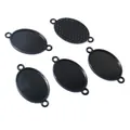 Σετ πέντε μαύρων οβάλ κρεμαστών βάσεων 18x25mm με διπλούς κρίκους για χειροποίητα κοσμήματα - Μαύρο
