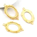 Trois supports de pendentif ovales en alliage vintage avec dentelle européenne dorée - Or