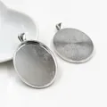 Base per cabochon ovale 30x40mm in lega d'argento con motivo a raggiera per fai da te - K bianco
