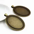 Basi per cabochon ovali 30x40mm in bronzo vintage con trama a foglie decorative - Texture Intagliata a Foglia Bronzo Antico (B1-36)