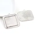 Square 25mm antique silver alloy pendant trays with twisted rope edges for DIY jewelry making - Antique Silver (B1-43)