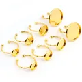 Verstellbare goldene Edelstahl-Ringrohlinge mit runden Fassungen in verschiedenen Größen - 6mm / Gold