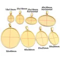 Golden oval stainless steel bezel trays for jewelry DIY in various sizes and shapes - Oversized / Gold