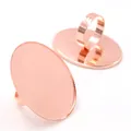 Detail of rose gold adjustable oval ring base settings for DIY jewelry making - 1.3x1.8 / Rose Gold