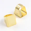 Minimalistischer quadratischer Ring-Rohling aus Legierung für DIY-Schmuckherstellung - Gold
