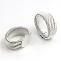 Silver stretch spring rings with 12mm flat bezel base for DIY jewelry making sets - Silver