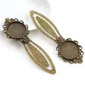 Antique bronze 20mm round bezel bookmark tray for DIY jewelry making and craft projects - Antique Bronze Exquisite Lace Style (I1-15)