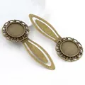 Zwei Vintage Lesezeichen-Rohlinge aus Bronzelegierung mit 20mm runder Fassung für DIY - Antikbronze Spitze Stil (I1-25)