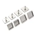 Bases de pendientes cuadrados de acero inoxidable para la creación de joyas DIY - Estilo Cuadrado Uno / Color acero