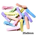 Detail of 35x8mm colorful macaron paint alligator hair clips with size specifications - Small Basic Style