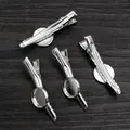 Silver metal DIY duckbill hair clips with round base for jewelry making accessories - 1.2cm / Silver
