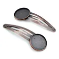 Dettaglio macro delle basi per fermagli BB in bronzo con castone rotondo per fai-da-te - Rame