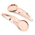 Dettaglio di fermagli per capelli fai da te oro rosa con base rotonda per gioielli - Oro Rosa Galvanizzato