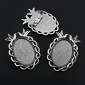 Antique silver bird design alloy brooch base for 18x25mm DIY jewelry making - Antique Silver Kissing Birds Style (O4-22)