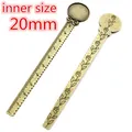Antique bronze 20mm tray ruler bookmark made of alloy with 10cm measurement scale - Retro Bronze Round Tray Style (B5-41) / 5 Pieces/Pack (Inner Size 20mm) / Antique Bronze