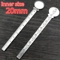 Vintage silver alloy ruler bookmark with 20mm round cabochon base for DIY jewelry - Retro Silver Round Tray Style (N6-27) / 5 Pieces/Pack (Inner Size 20mm) / Antique Silver