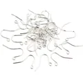 DIY silver metal fish hook earrings with loop for jewelry making projects - 100 Pieces/Pack (21x12mm) / White K/Silver