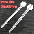 Vintage style 10cm alloy ruler bookmark with 18x25mm oval bezel setting for DIY jewelry - Retro Silver Oval Tray Style (N5-06) / 5 Pieces/Pack (Inner Size 18x25mm) / Antique Silver
