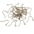 Macro shot of bulk antique bronze fish hook ear wires for DIY earring making - 100 Pieces/Pack (21x12mm) / Antique Bronze