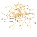 Bulk gold DIY earring hooks with closed loops for handmade jewelry crafting - 100 Pieces/Pack (21x12mm) / KC Gold