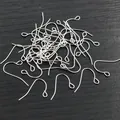 DIY 21x12mm S925 silver fish hook earrings findings on dark wood background - 100 Pieces/Pack (21x12mm) / Silver