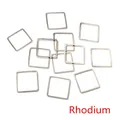 Macro shot of 15mm-25mm square rhodium-plated hollow frame jewelry accessories - Small Style / White K/Silver