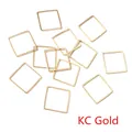 Detailed view of square hollow copper pendants in KC Gold for DIY jewelry making - Small Style / KC Gold