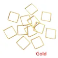 Close-up of golden square hollow copper frames for DIY jewelry earring making - Small Style / Gold