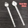 Vintage silver alloy ruler bookmark with 20mm round tray base for DIY jewelry - Retro Silver Lace Round Tray Style (D3-58)