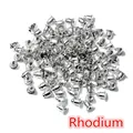 Detail of rhodium plated bullet clutch earring backs for jewelry making supplies - 5.7x3.5mm (200 Pieces/Pack) / White K/Silver