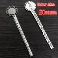 Vintage silver alloy bookmark ruler set with 20mm round bezel and rose floral patterns - Retro Silver Round Lace Style (C4-45)